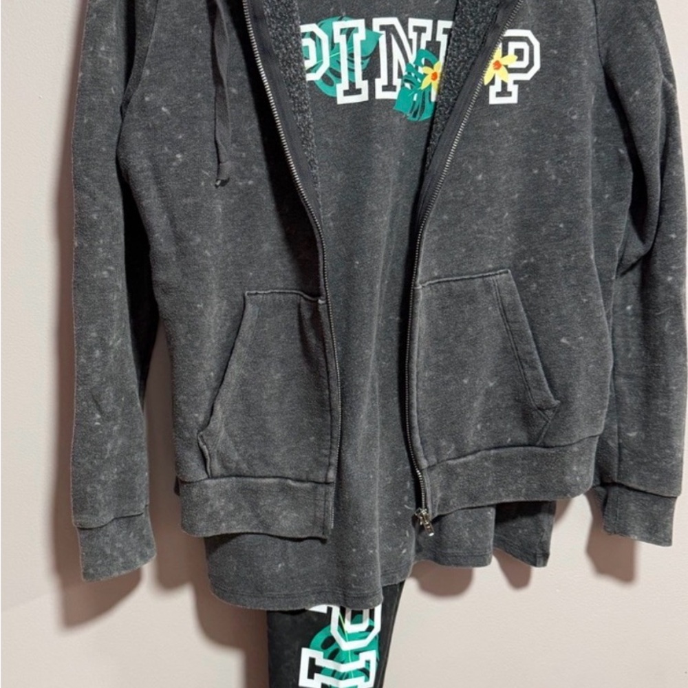 Victoria's Secret Black Hoodie and Pants Set